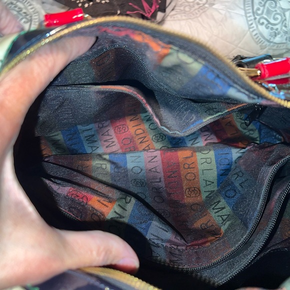 Marino Orlandi Cream Croc Embossed Leather Large Boxy Purse Handbag new $1200 - Picture 3 of 4